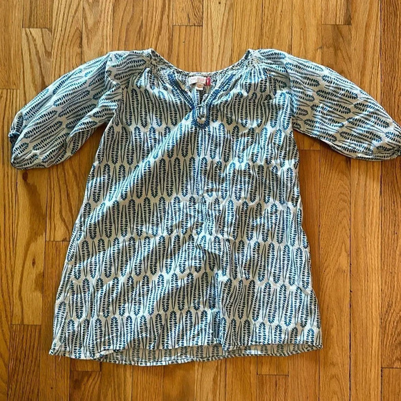 Pink Chicken New York 6 cotton made in India dress white blue great condition - Picture 1 of 6